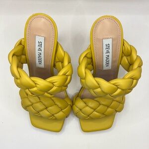 Steve Madden Yellow Braided Heels